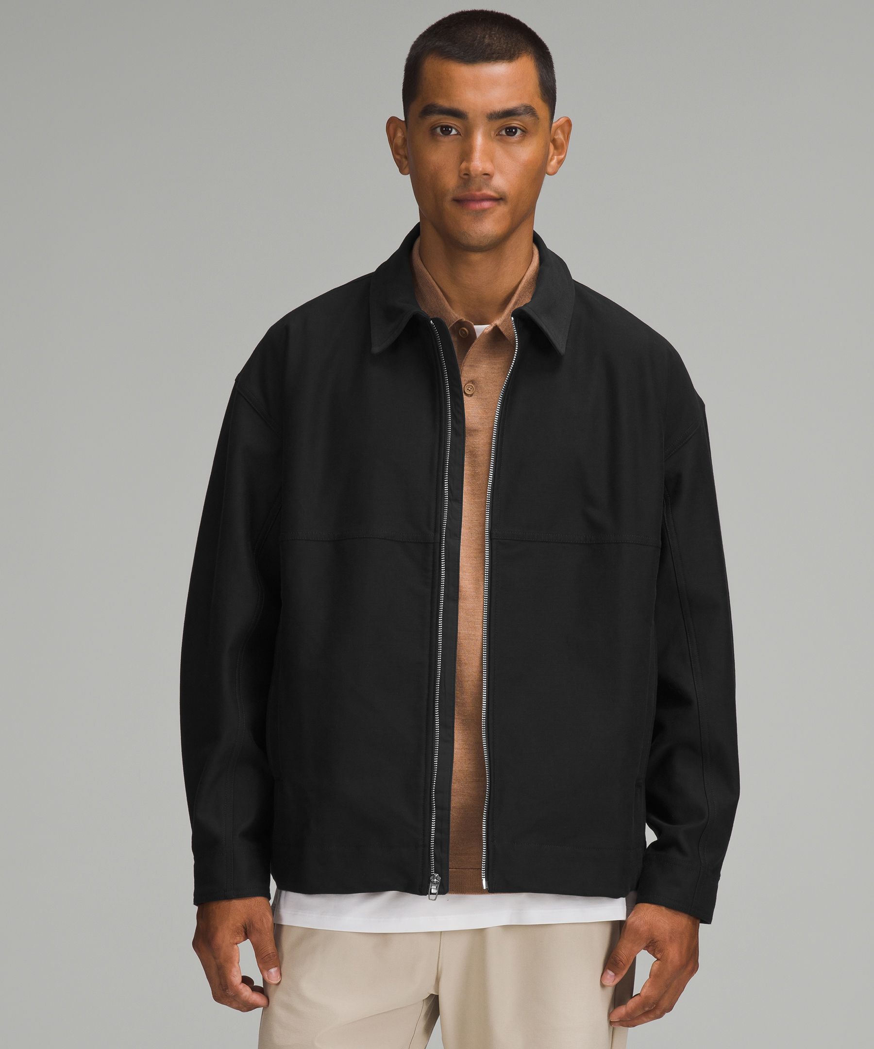 男士斜紋拉鏈翻領(lǐng)夾克 實(shí)用與時(shí)尚的完美融合